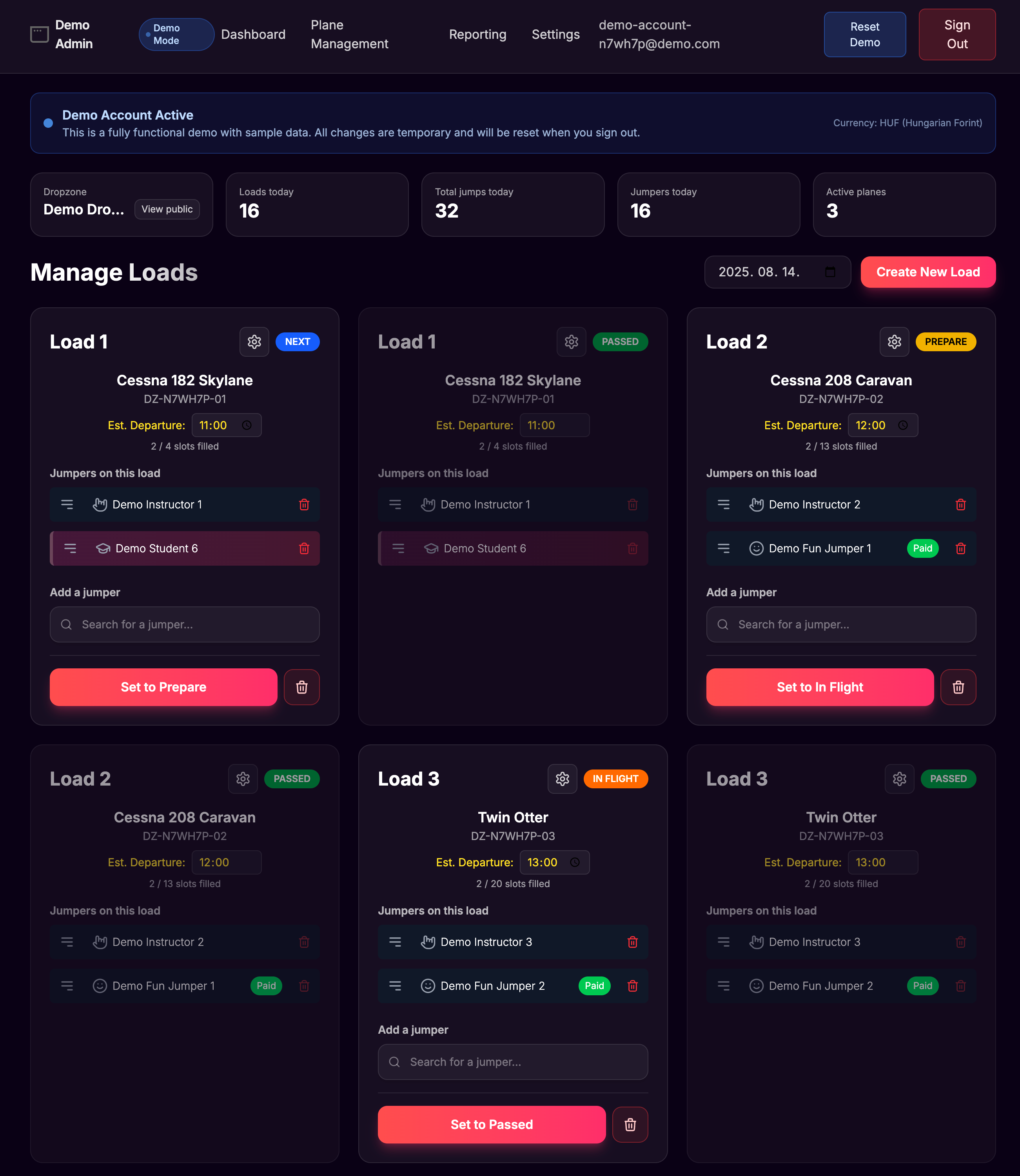 Load Management Dashboard